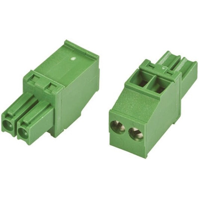 TE Connectivity 3.5mm Pitch 2 Way Pluggable Terminal Block, Plug, Cable Mount, Screw Down Termination