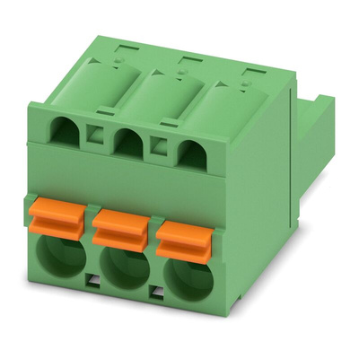 Phoenix Contact 5.08mm Pitch 3 Way Pluggable Terminal Block, Plug, Cable Mount, Screw Termination