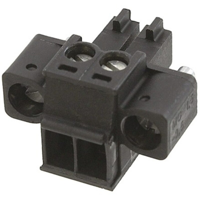 Phoenix Contact 3.5mm Pitch 2 Way Pluggable Terminal Block, Plug, Cable Mount, Screw Termination