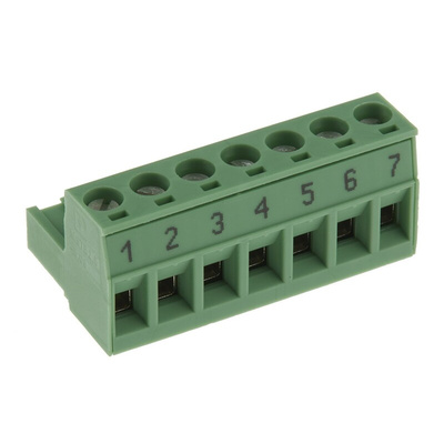 Phoenix Contact 5.08mm Pitch 7 Way Pluggable Terminal Block, Plug, Plug-In, Screw Termination