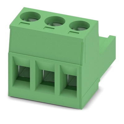 Phoenix Contact 5mm Pitch 3 Way Pluggable Terminal Block, Plug, Plug-In, Screw Termination