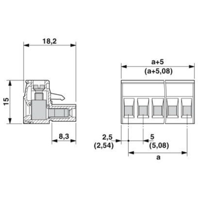 Phoenix Contact 5mm Pitch 4 Way Pluggable Terminal Block, Plug, Plug-In, Screw Termination