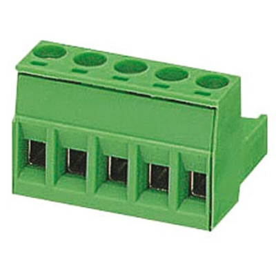 Phoenix Contact 5mm Pitch 5 Way Pluggable Terminal Block, Plug, Plug-In, Screw Termination