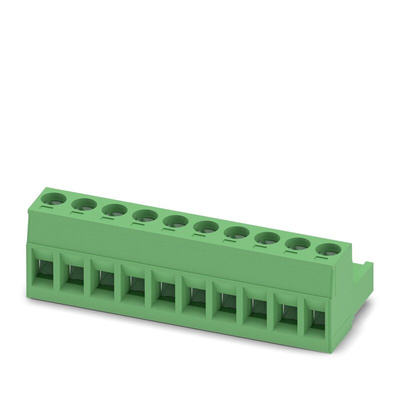 Phoenix Contact 5mm Pitch 10 Way Pluggable Terminal Block, Plug, Plug-In, Screw Termination