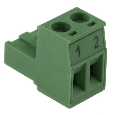 Phoenix Contact 5.08mm Pitch 2 Way Pluggable Terminal Block, Plug, Plug-In, Screw Termination