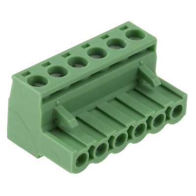 Phoenix Contact 5.08mm Pitch 6 Way Right Angle Pluggable Terminal Block, Plug, Plug-In, Screw Termination