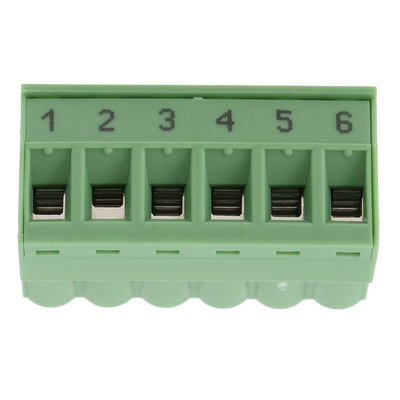 Phoenix Contact 5.08mm Pitch 6 Way Right Angle Pluggable Terminal Block, Plug, Plug-In, Screw Termination