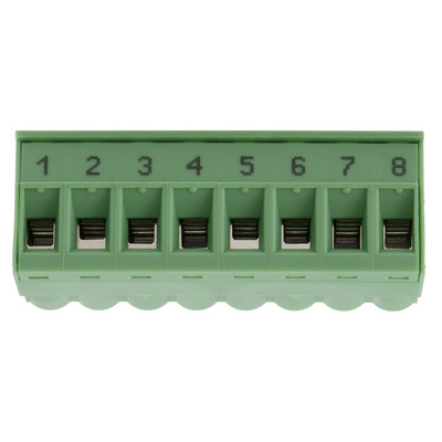Phoenix Contact 5.08mm Pitch 8 Way Right Angle Pluggable Terminal Block, Plug, Plug-In, Screw Termination