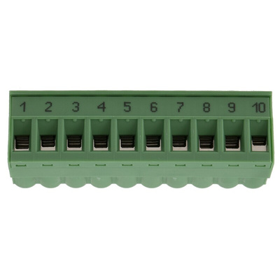 Phoenix Contact 5.08mm Pitch 10 Way Pluggable Terminal Block, Plug, Plug-In, Screw Termination