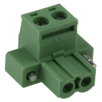 Phoenix Contact 5.08mm Pitch 2 Way Pluggable Terminal Block, Plug, Plug-In, Screw Termination