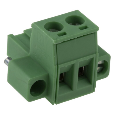 Phoenix Contact 5.08mm Pitch 2 Way Pluggable Terminal Block, Plug, Plug-In, Screw Termination
