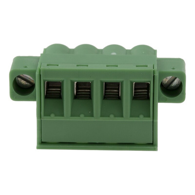 Phoenix Contact 5.08mm Pitch 4 Way Pluggable Terminal Block, Plug, Plug-In, Screw Termination