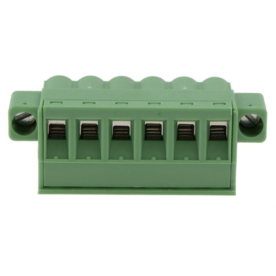 Phoenix Contact 5.08mm Pitch 6 Way Pluggable Terminal Block, Plug, Plug-In, Screw Termination