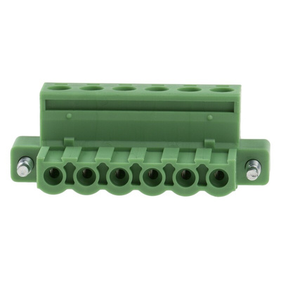 Phoenix Contact 5.08mm Pitch 6 Way Pluggable Terminal Block, Plug, Plug-In, Screw Termination