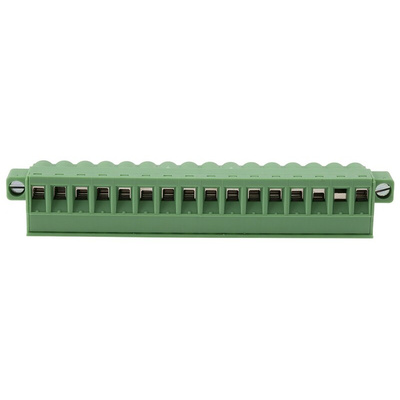 Phoenix Contact 5.08mm Pitch 16 Way Pluggable Terminal Block, Plug, Plug-In, Screw Termination