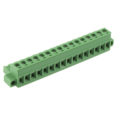 Phoenix Contact 5.08mm Pitch 16 Way Pluggable Terminal Block, Plug, Plug-In, Screw Termination