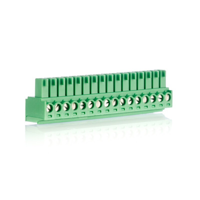 Phoenix Contact 3.81mm Pitch 16 Way Pluggable Terminal Block, Plug, Cable Mount, Screw Termination