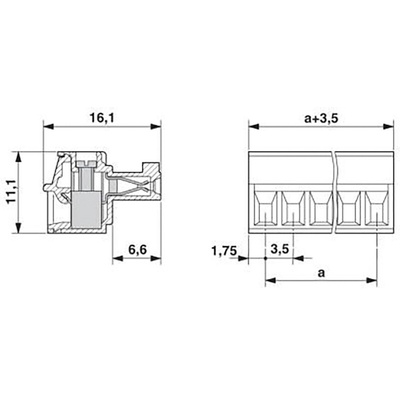 Phoenix Contact 3.5mm Pitch 2 Way Pluggable Terminal Block, Plug, Cable Mount, Screw Termination