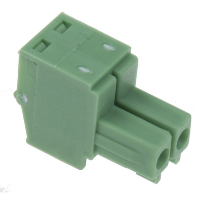 Phoenix Contact 3.5mm Pitch 2 Way Pluggable Terminal Block, Plug, Cable Mount, Screw Termination