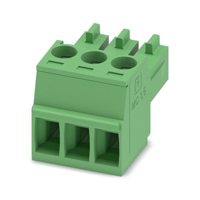 Phoenix Contact 3.5mm Pitch 3 Way Pluggable Terminal Block, Plug, Cable Mount, Screw Termination