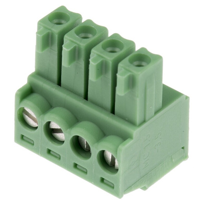 Phoenix Contact 3.5mm Pitch 4 Way Pluggable Terminal Block, Plug, Cable Mount, Screw Termination