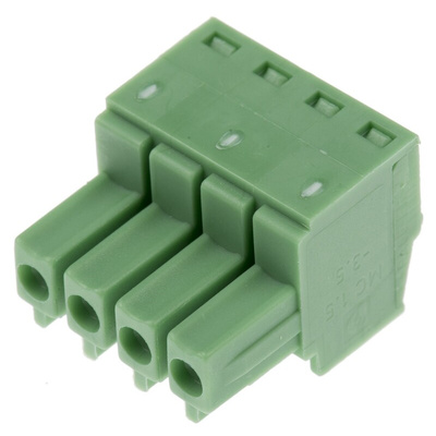 Phoenix Contact 3.5mm Pitch 4 Way Pluggable Terminal Block, Plug, Cable Mount, Screw Termination