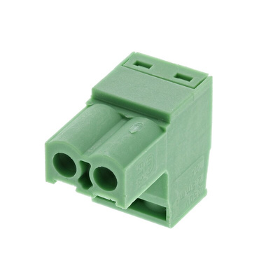 Phoenix Contact 5mm Pitch 2 Way Pluggable Terminal Block, Plug, Plug-In, Screw Termination