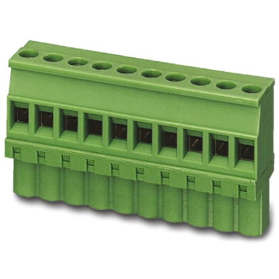 Phoenix Contact 5mm Pitch 2 Way Pluggable Terminal Block, Plug, Cable Mount, Screw Termination