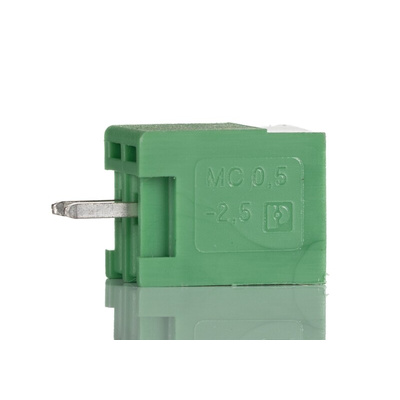Phoenix Contact 2.5mm Pitch 2 Way Pluggable Terminal Block, Header, Through Hole, Solder Termination