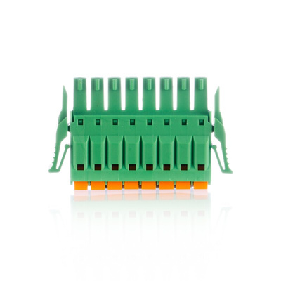 Phoenix Contact 3.5mm Pitch 8 Way Pluggable Terminal Block, Plug, Cable Mount, Spring Cage Termination