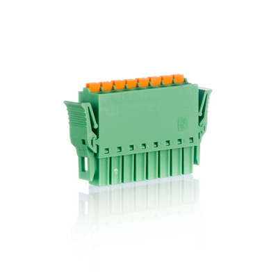 Phoenix Contact 3.5mm Pitch 8 Way Pluggable Terminal Block, Plug, Cable Mount, Spring Cage Termination
