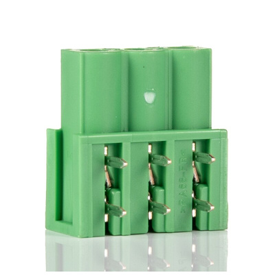 Phoenix Contact 5.08mm Pitch 3 Way Right Angle Pluggable Terminal Block, Inverted Header, Through Hole, Solder