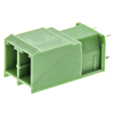 Phoenix Contact 7.62mm Pitch 2 Way Pluggable Terminal Block, Header, Solder Termination