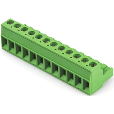 TE Connectivity 5.08mm Pitch 12 Way Pluggable Terminal Block, Plug, Cable Mount, Screw Down Termination