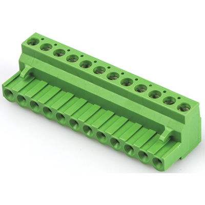 TE Connectivity 5.08mm Pitch 12 Way Pluggable Terminal Block, Plug, Cable Mount, Screw Down Termination