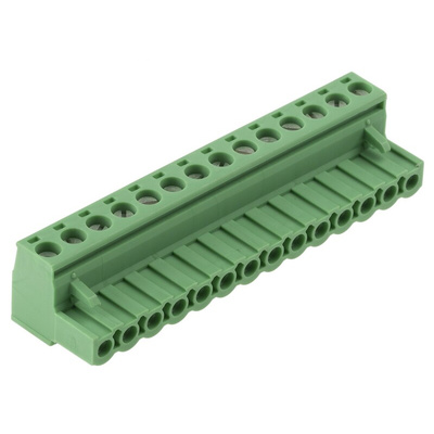 Phoenix Contact 5.08mm Pitch 14 Way Pluggable Terminal Block, Plug, Cable Mount, Screw Termination