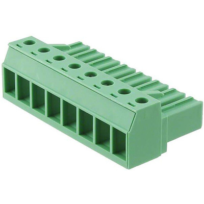 Phoenix Contact 7.62mm Pitch 8 Way Pluggable Terminal Block, Plug, Cable Mount, Screw Down Termination
