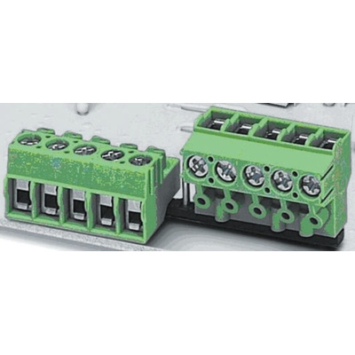 Phoenix Contact 5mm Pitch 16 Way Right Angle, Straight Pluggable Terminal Block, Plug, Through Hole, Screw Termination