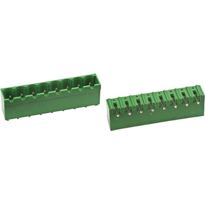 TE Connectivity 5.08mm Pitch 8 Way Right Angle Pluggable Terminal Block, Header, Through Hole, Solder Termination