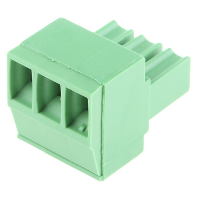 TE Connectivity 3.5mm Pitch 3 Way Right Angle Pluggable Terminal Block, Plug, Cable Mount, Screw Termination