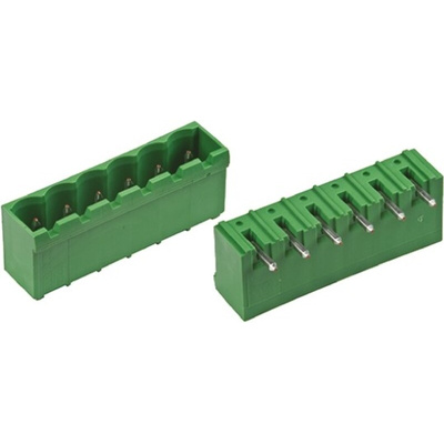 TE Connectivity 5.08mm Pitch 3 Way Pluggable Terminal Block, Header, Through Hole, Solder Termination