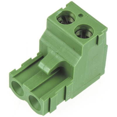 TE Connectivity 5.08mm Pitch 2 Way Right Angle Pluggable Terminal Block, Plug, Cable Mount, Screw Termination