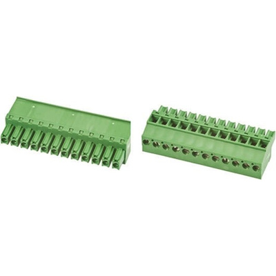 TE Connectivity 3.81mm Pitch 16 Way Pluggable Terminal Block, Plug, Cable Mount, Screw Down Termination