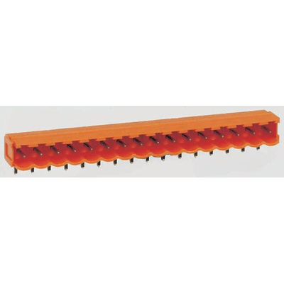 Weidmuller 5.08mm Pitch 10 Way Right Angle Pluggable Terminal Block, Header, Through Hole, Solder Termination