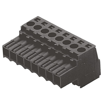 Weidmuller 3.5mm Pitch 12 Way Pluggable Terminal Block, Plug, Cable Mount, Screw Termination