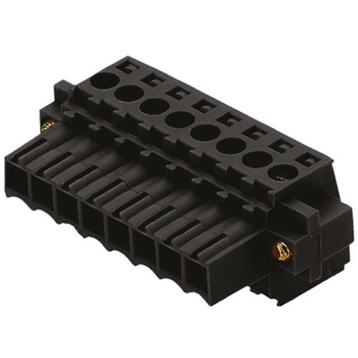 Weidmuller 3.5mm Pitch 8 Way Pluggable Terminal Block, Plug, Cable Mount, Screw Termination