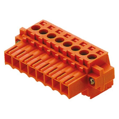 Weidmuller 3.5mm Pitch 6 Way Pluggable Terminal Block, Plug, Cable Mount, Screw Termination