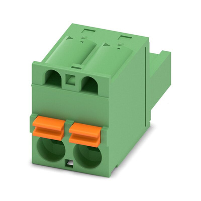 Phoenix Contact 5.08mm Pitch 2 Way Pluggable Terminal Block, Plug, Cable Mount, Spring Cage Termination