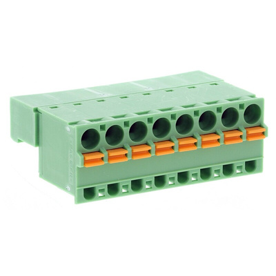 Phoenix Contact 5.08mm Pitch 8 Way Pluggable Terminal Block, Inverted Plug, Cable Mount, Spring Cage Termination