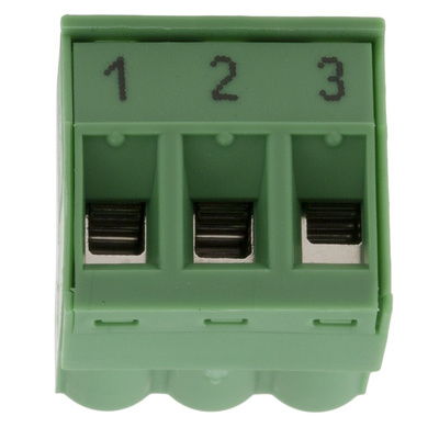 Phoenix Contact 5.08mm Pitch 3 Way Pluggable Terminal Block, Plug, Plug-In, Screw Termination